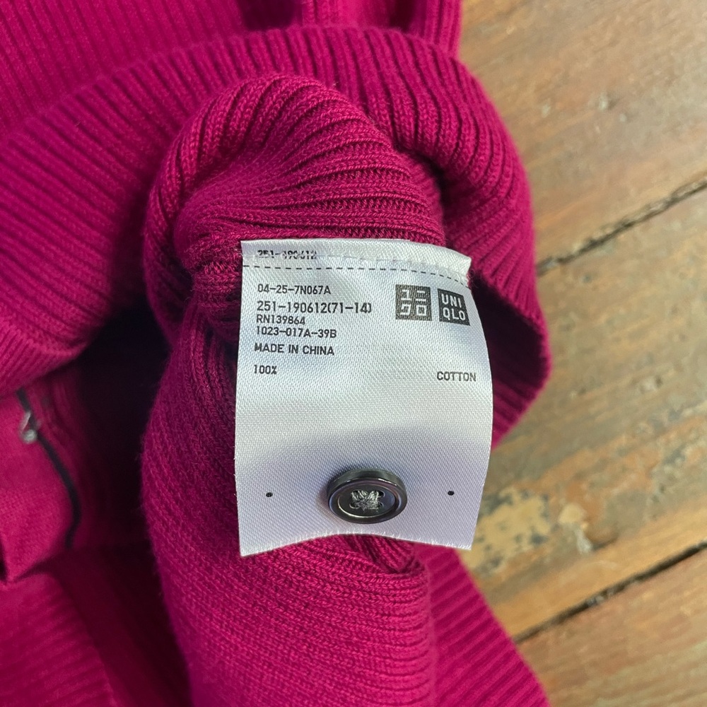 Ines De La Fressange Paris X Uniqlo Cotton Ribbed Knit Cardigan - Sz S 🧡🎀 - Picture 10 of 10
